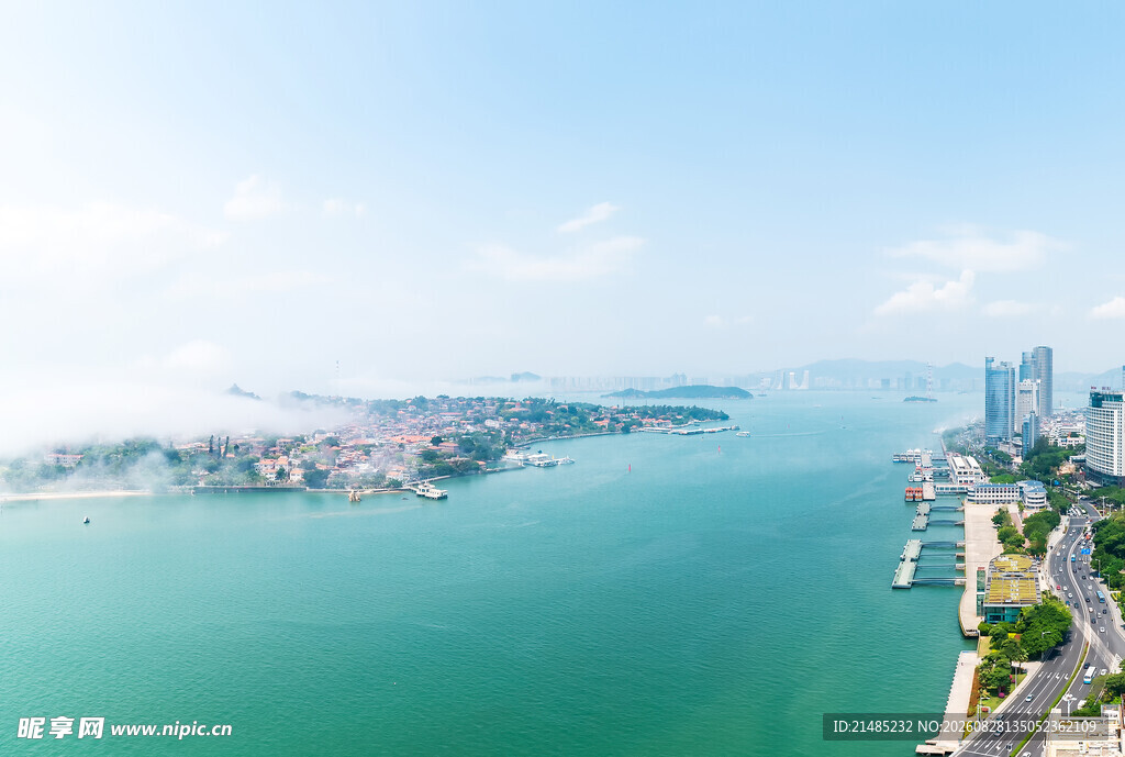海滨城市美丽海岸线风光