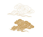 中式传统金色祥云图案