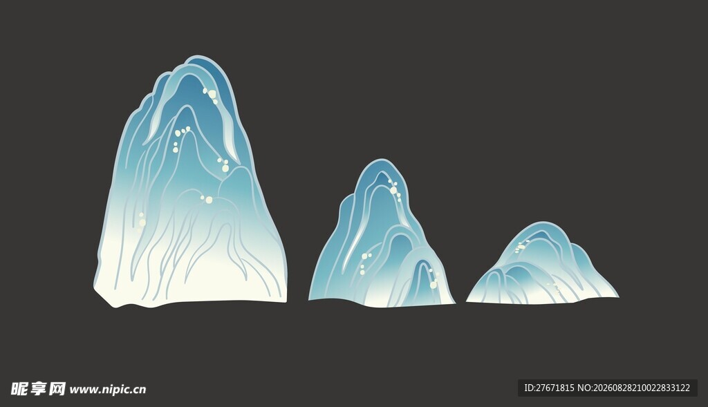 三座梦幻冰山