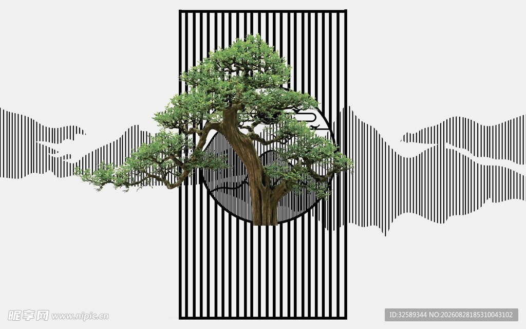 中式禅意盆景艺术景观