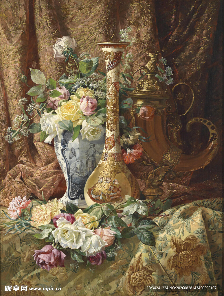 古典花卉静物油画