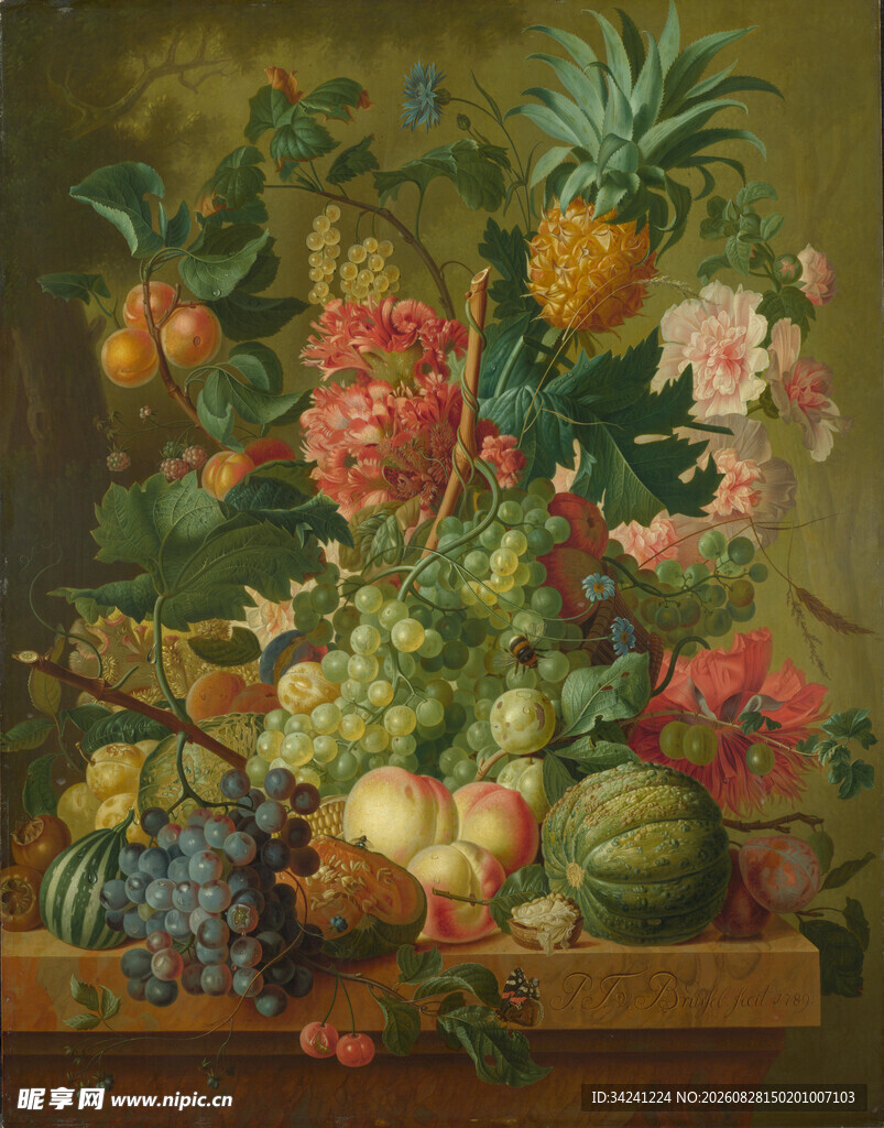 古典水果花卉静物油画