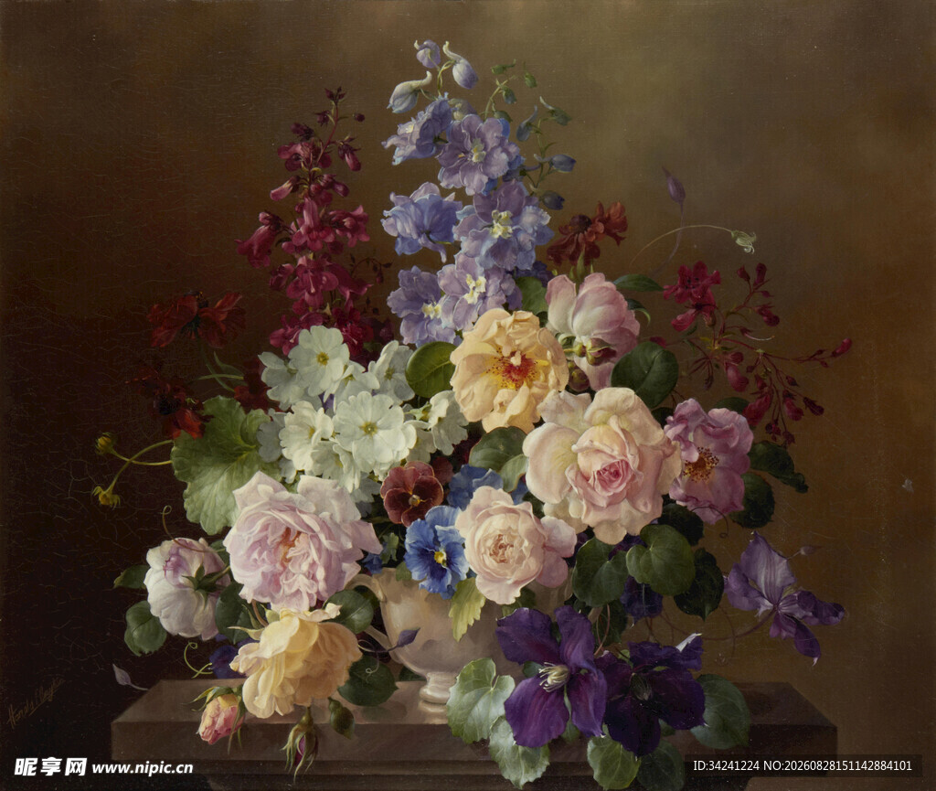 古典花卉静物油画