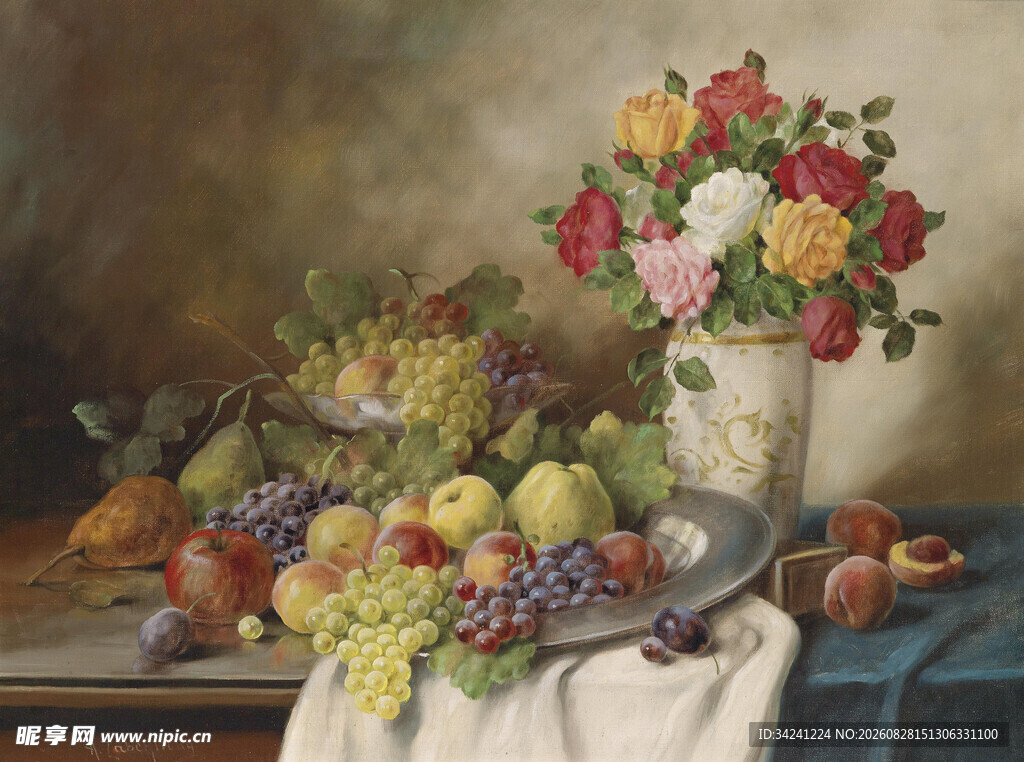 静物花卉水果油画作品