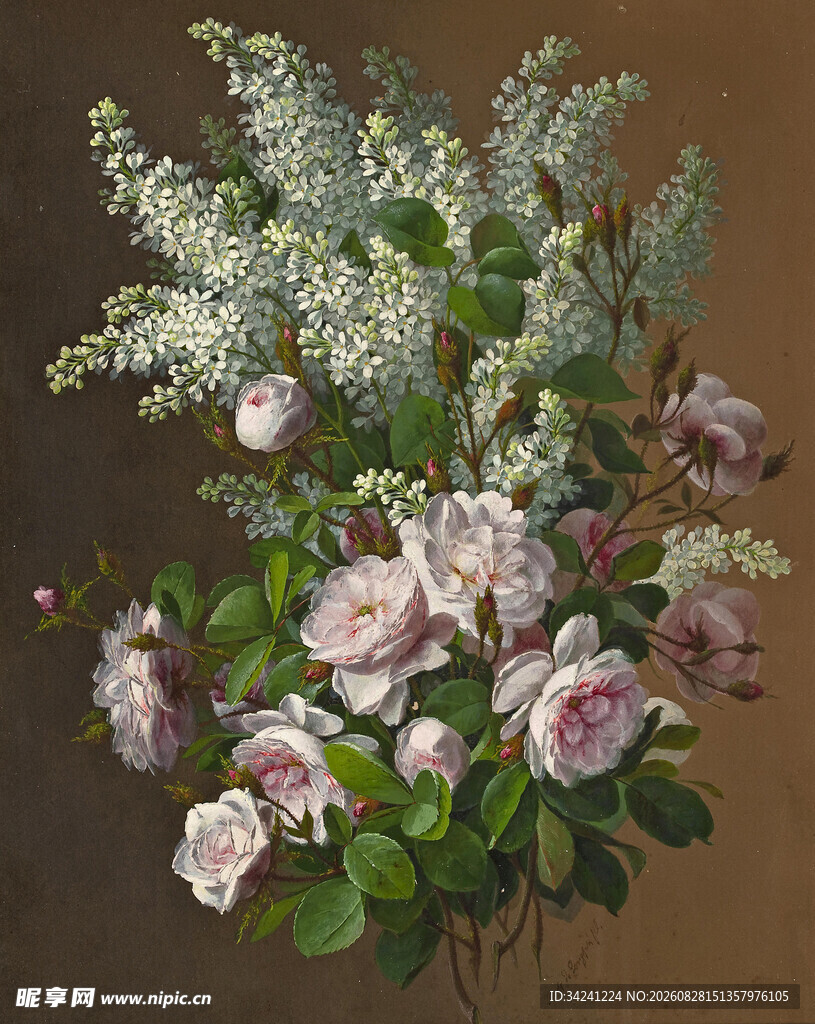 复古风花卉静物插花