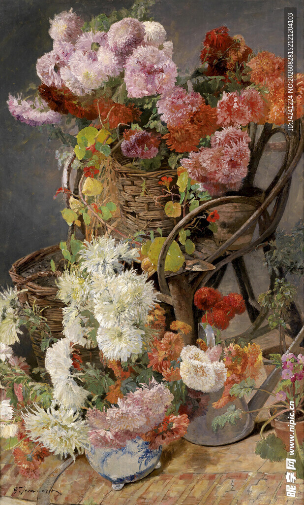 古典风格花卉静物油画