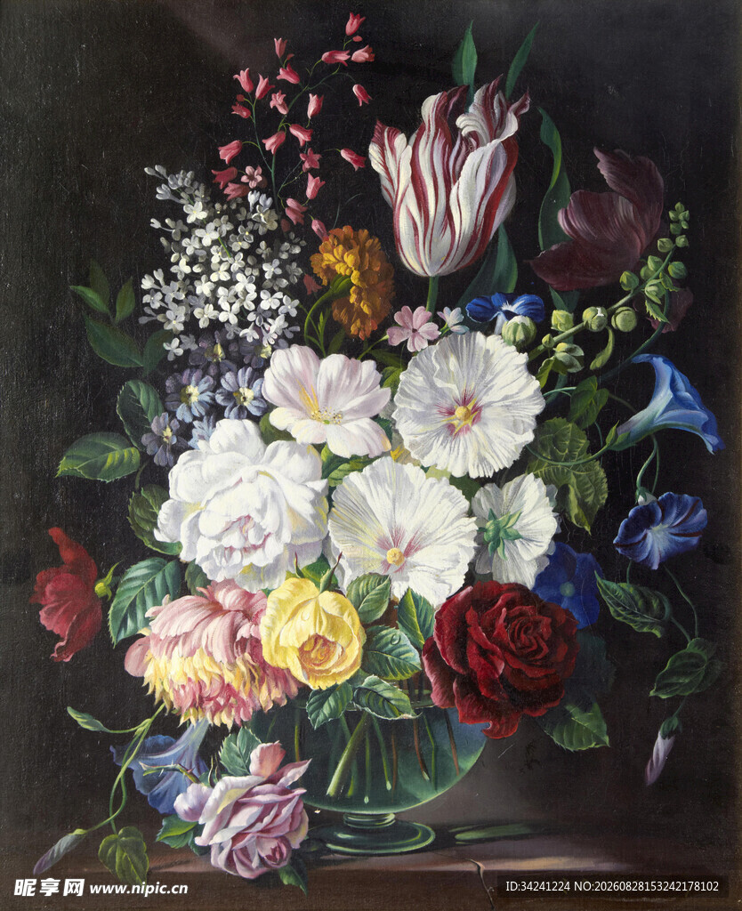 古典花卉静物油画