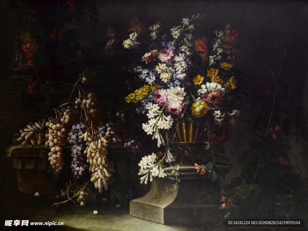 古典风格花卉静物油画