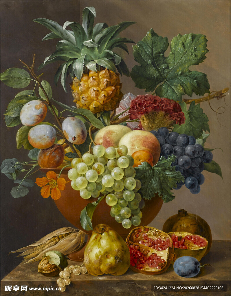 古典水果静物油画