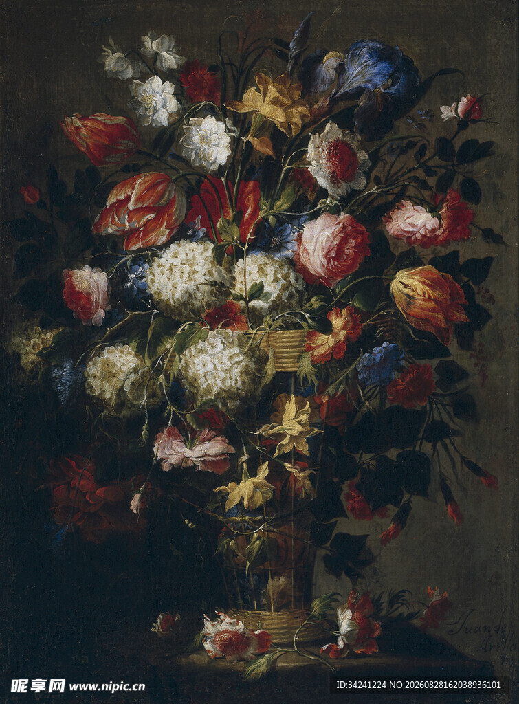 古典风格花卉静物油画