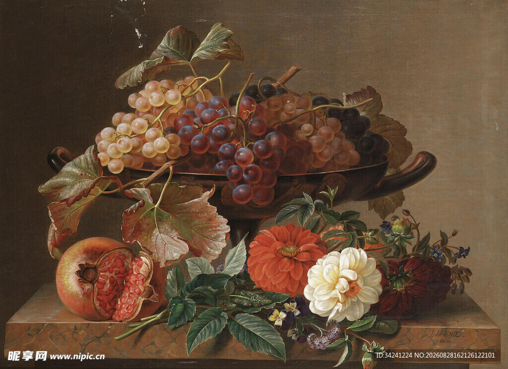 静物花卉水果油画作品
