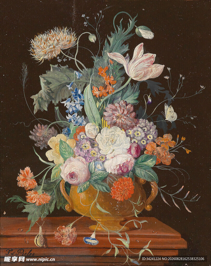 古典花卉静物油画