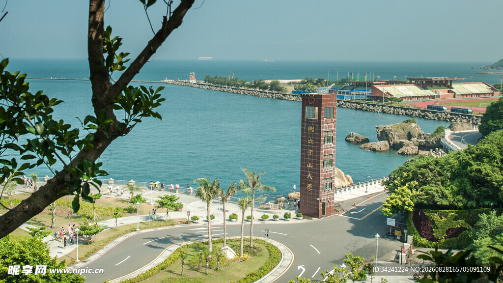 海滨城市美丽风光俯瞰