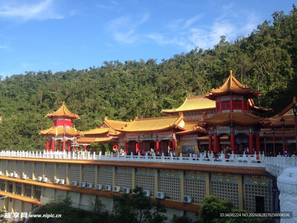 中式古建筑群风景秀丽