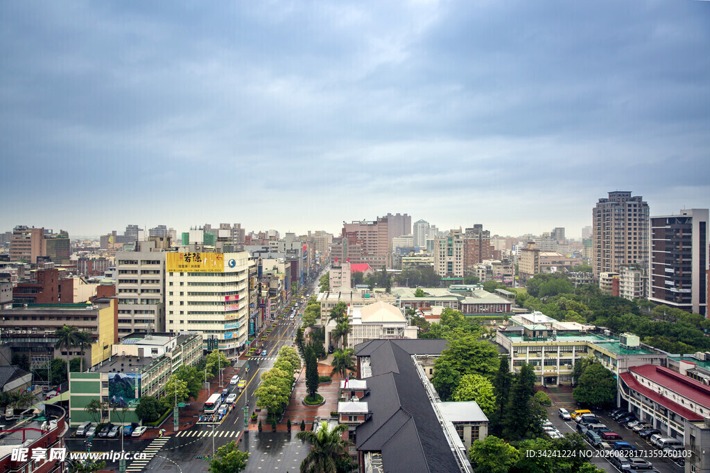 城市街道俯瞰风景