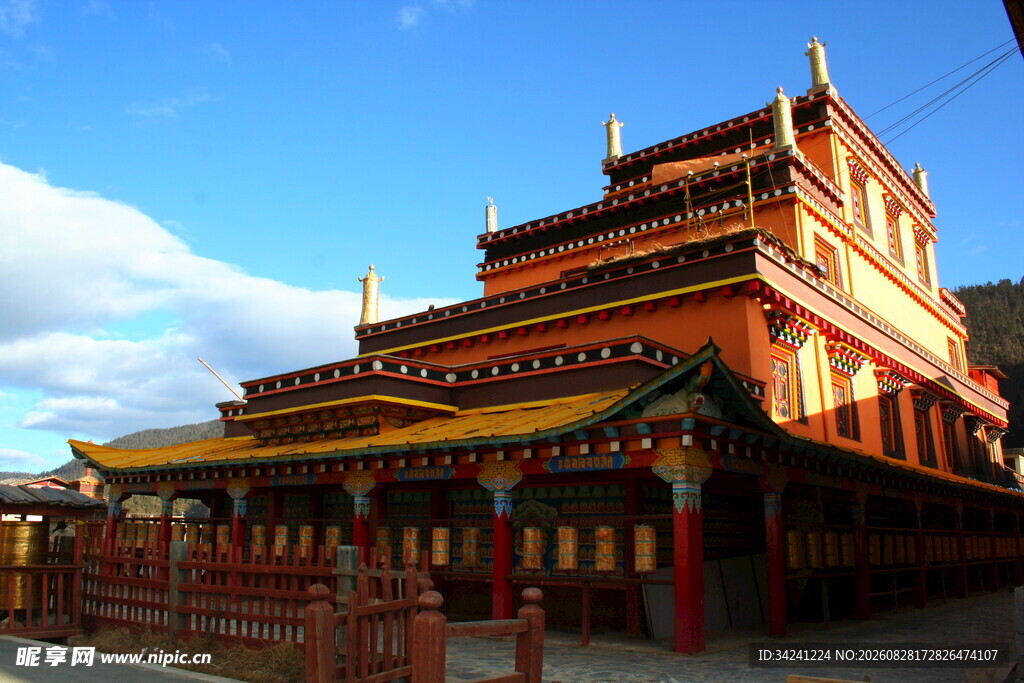 藏式古建筑寺庙景观
