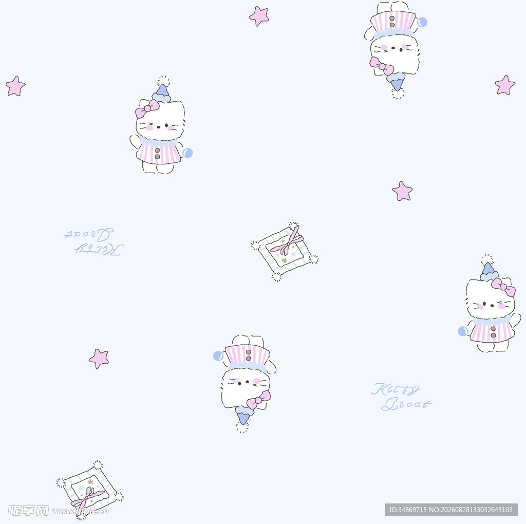 数码印花小猫