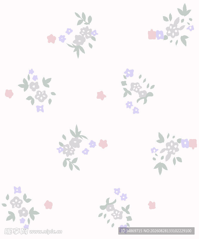 数码印花清新花卉图案背景