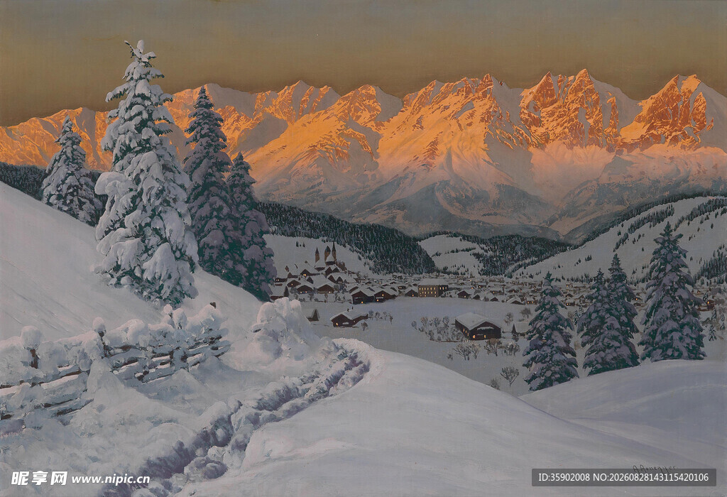 冬日雪山壮丽美景