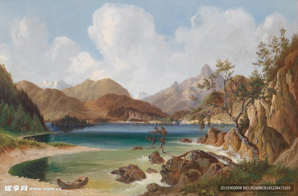 湖畔山间美景