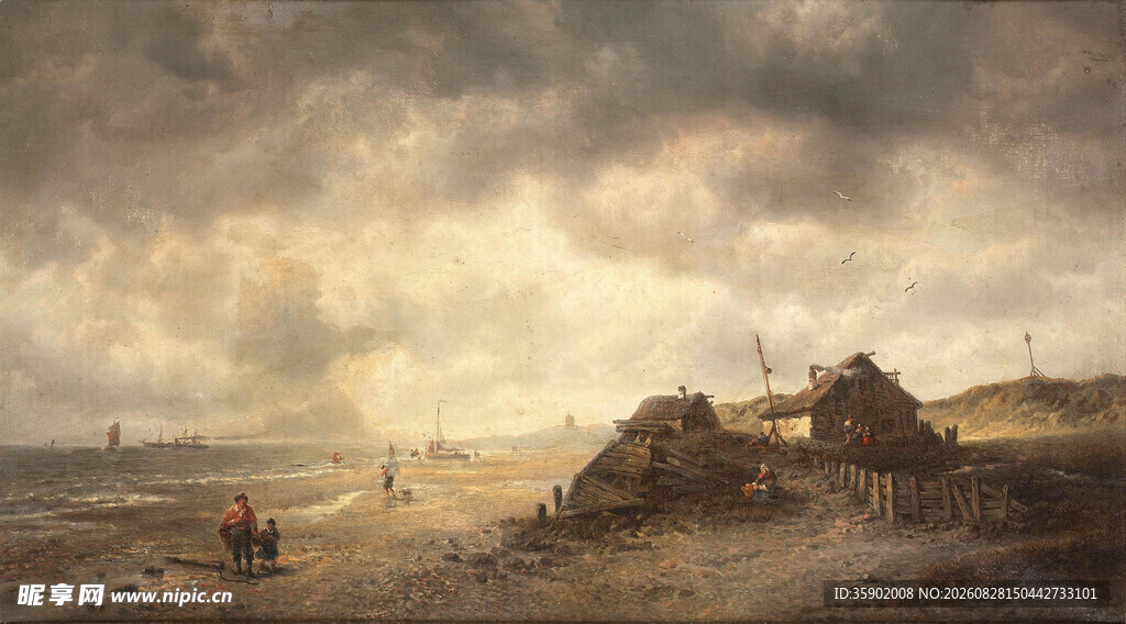 海边黄昏风景图