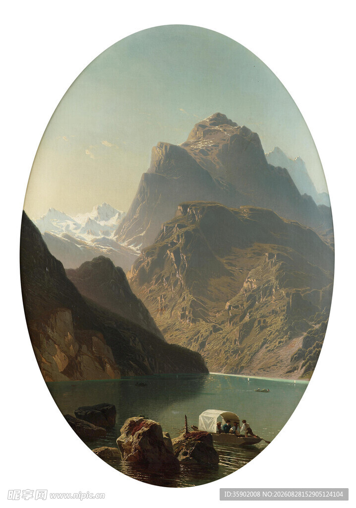 山间湖畔风景图