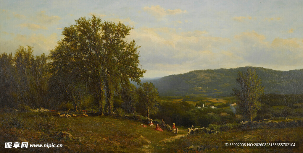 乡村田园风景油画