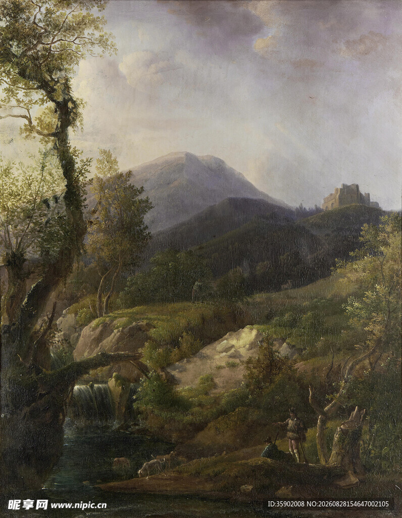 山间风景油画