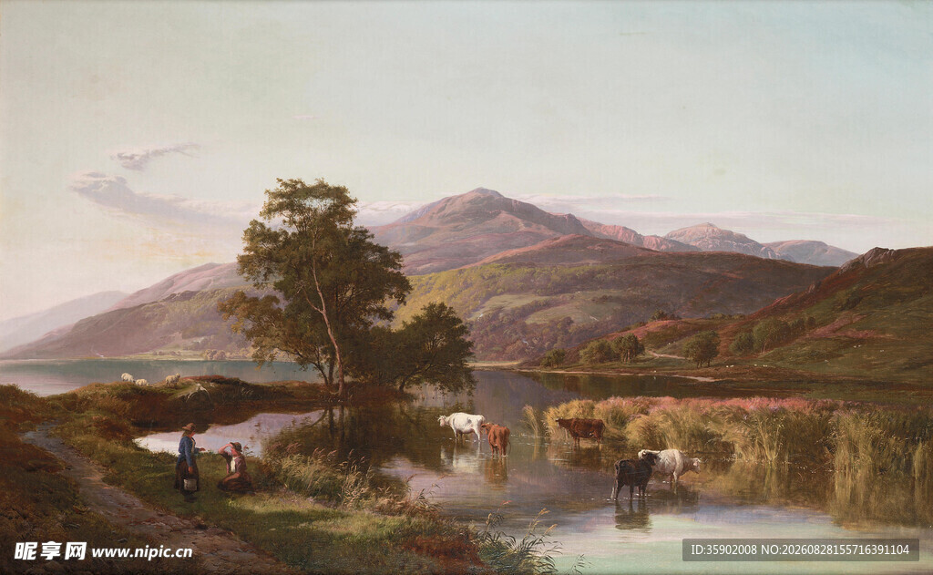 田园山水风景油画