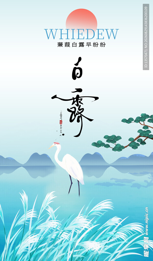 白鹭于山水间的诗意景致