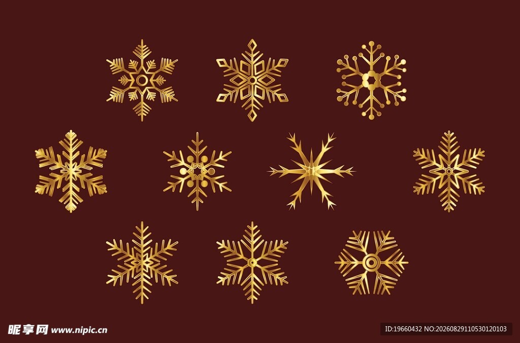 金色雪花素材