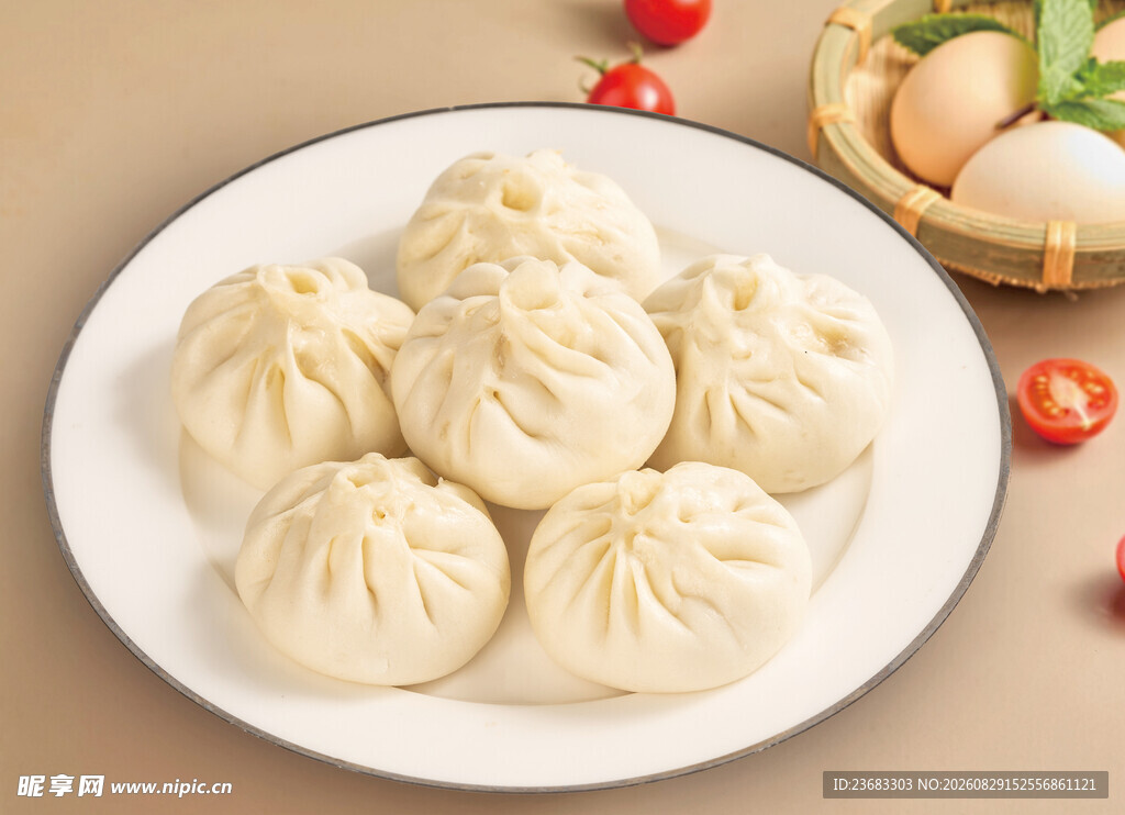 美味肉包美食图片