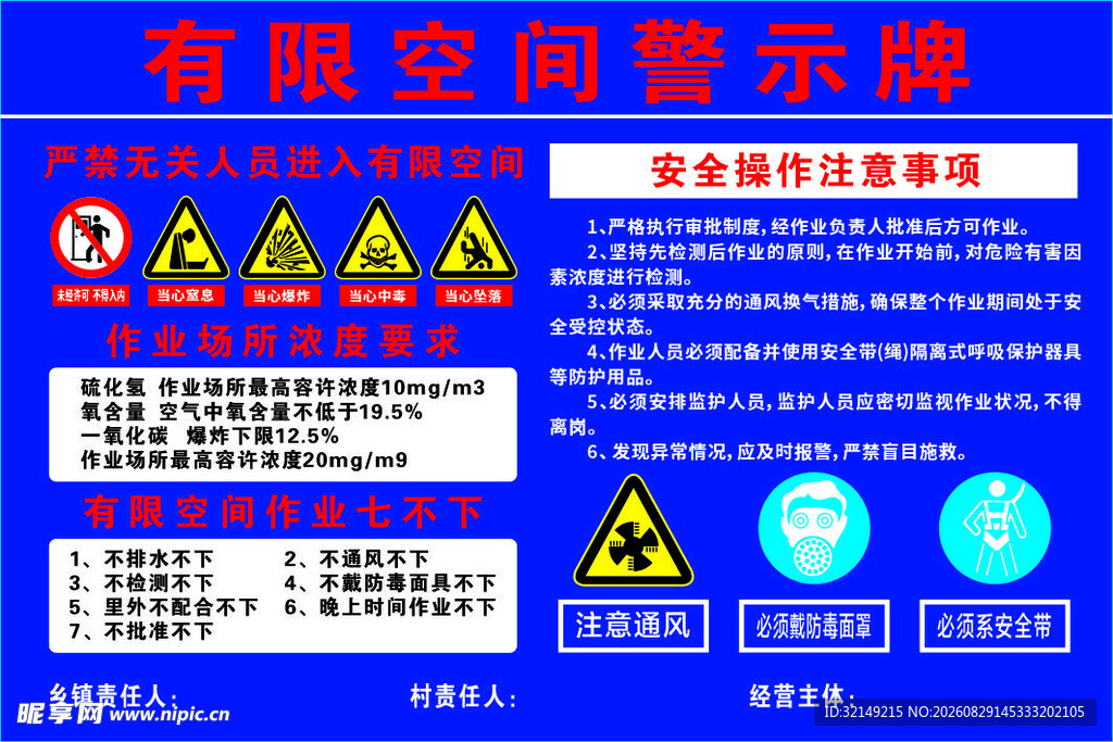 有限空间警示牌