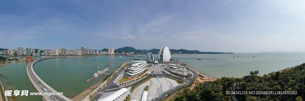 海滨城市美丽风光全景