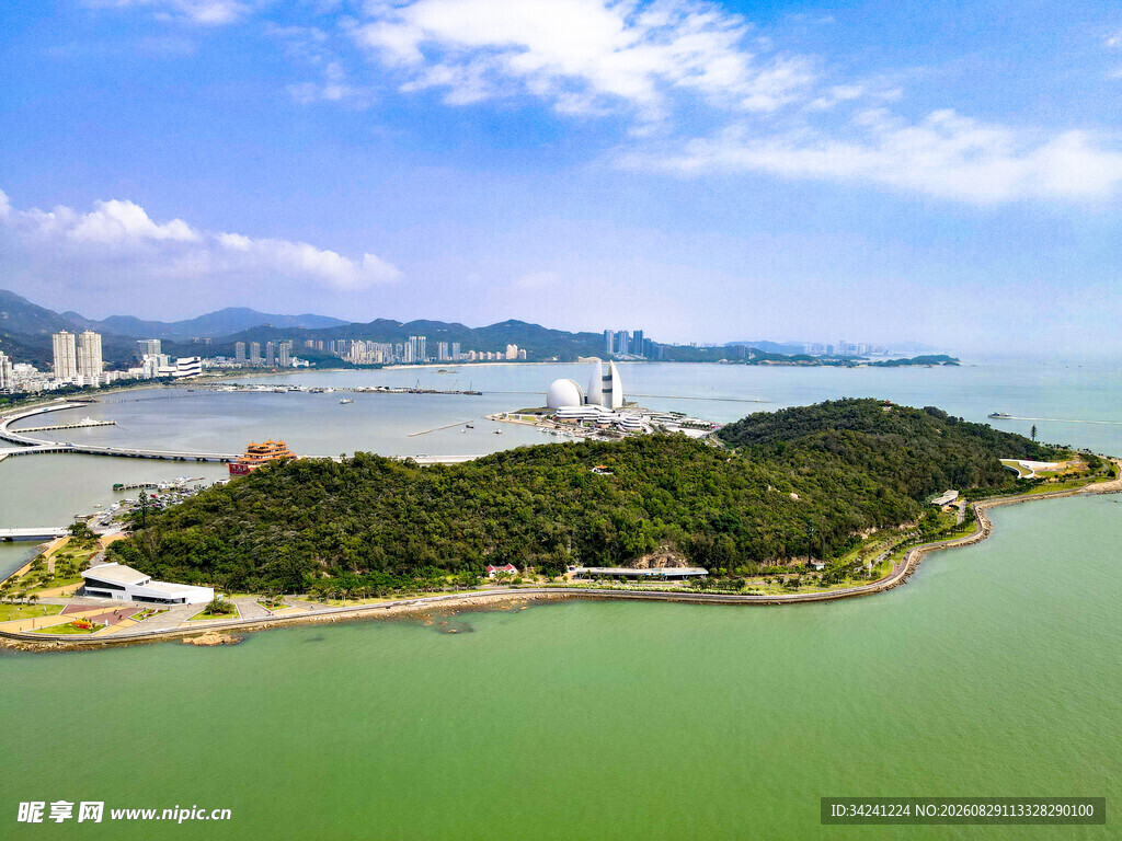 海滨城市美丽岛屿风光
