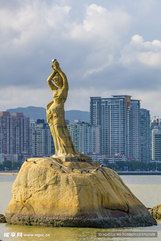珠海渔女雕像城市标志性景观