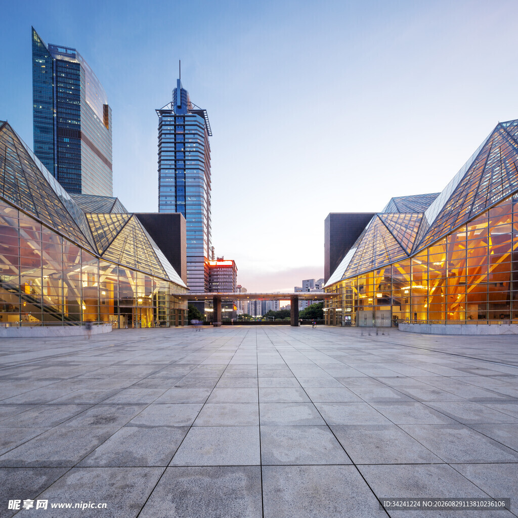 现代都市广场建筑群景观