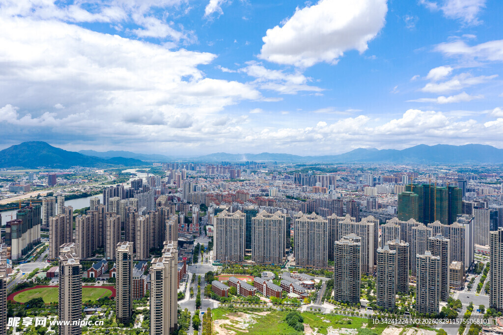 城市全景风光俯瞰图