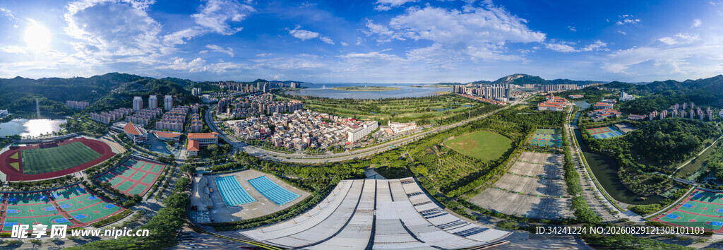 城市桥梁全景俯瞰图