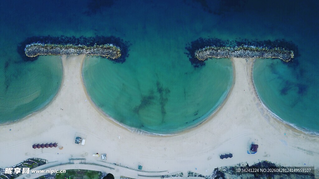 美丽海岛双沙滩景观