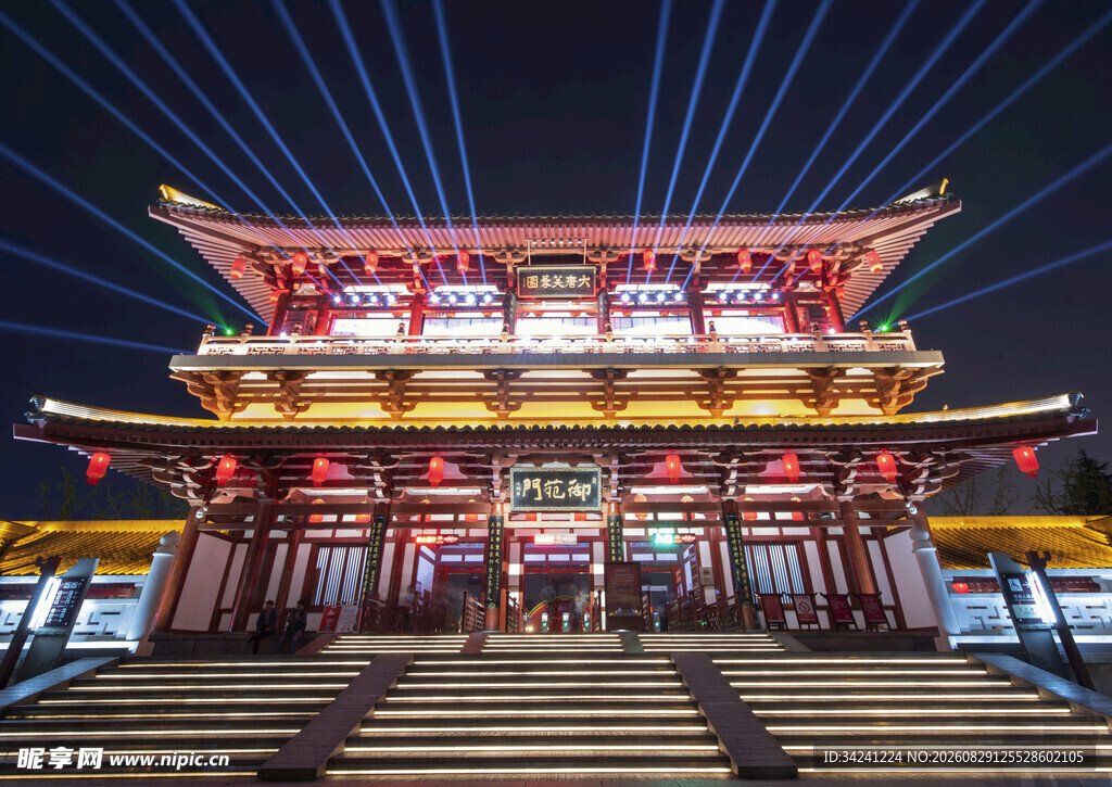 古建夜景绚丽灯光秀