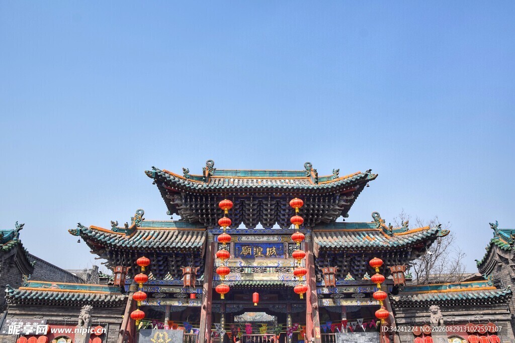 中式古建筑大门景象