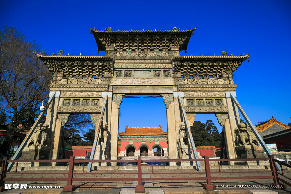 北京古建筑牌坊景观