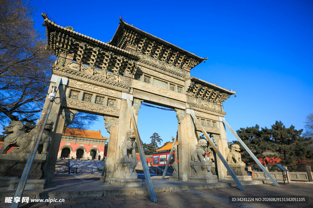 中式古典牌坊建筑景观