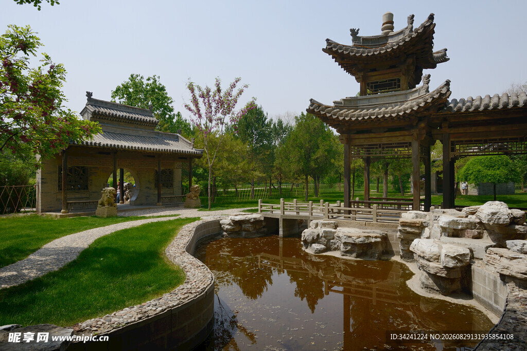 中式园林景观雅致亭台水景