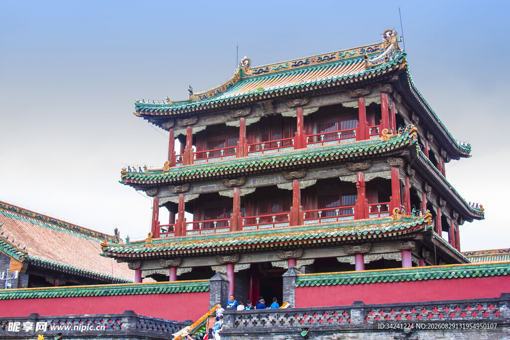 中式古建筑城楼景观