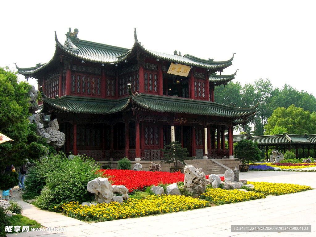 中式古典楼阁园林景观