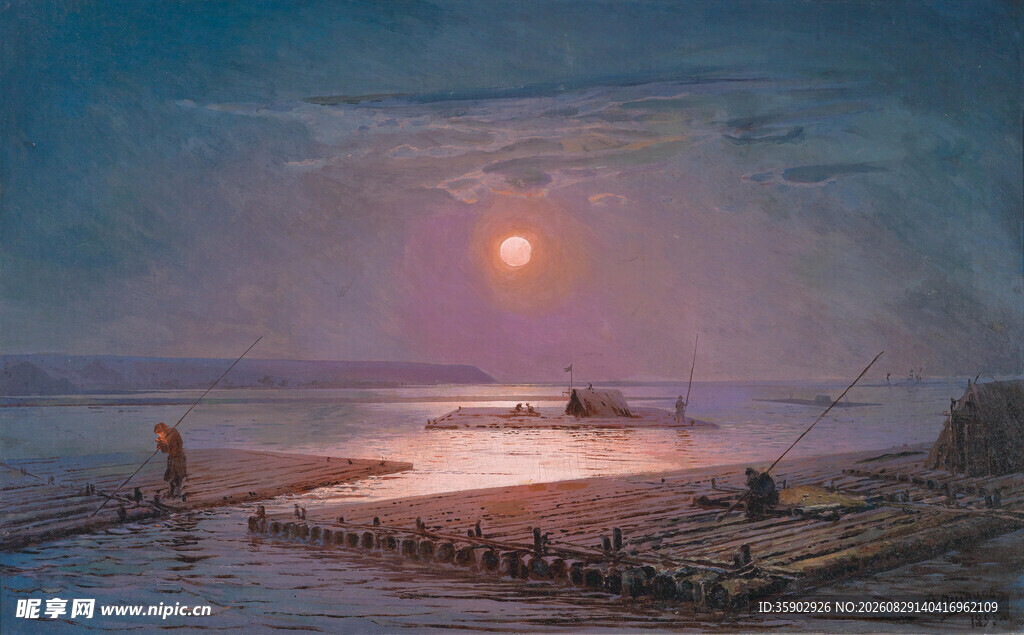 海边夕阳下的宁静景致