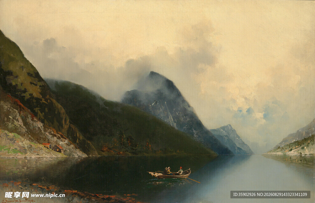 山水间的静谧湖景