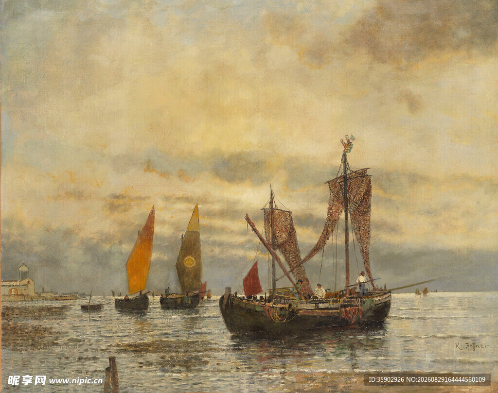 海上帆船航行景象